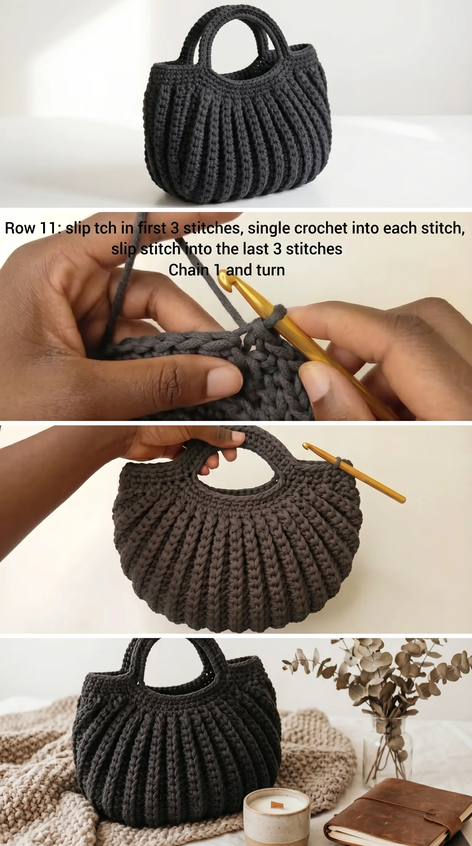 Crochet Ribbed Tote: A Chic Everyday Accessory pattern