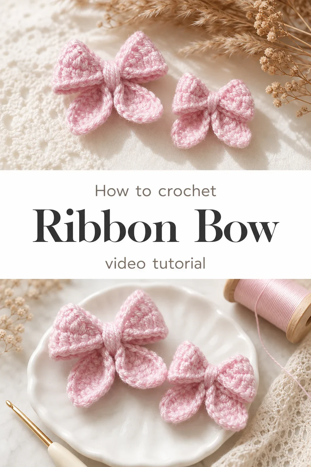 Crochet Ribbon Bow: A Sweet and Charming Accent