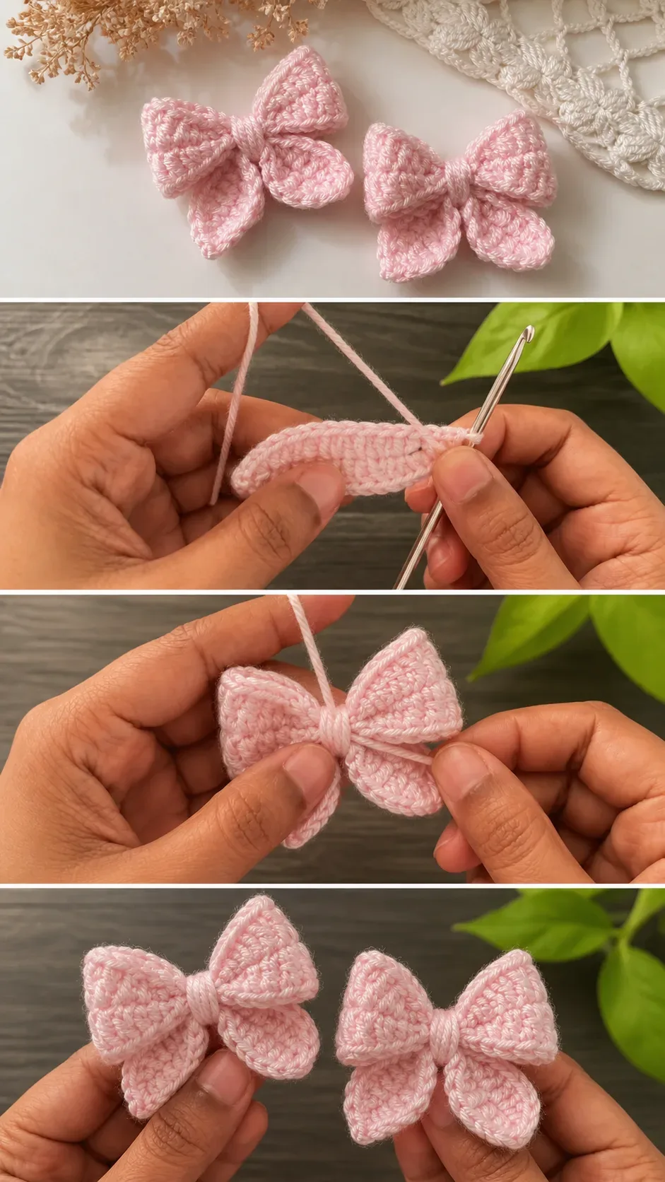 Crochet Ribbon Bow: A Sweet and Charming Accent pattern