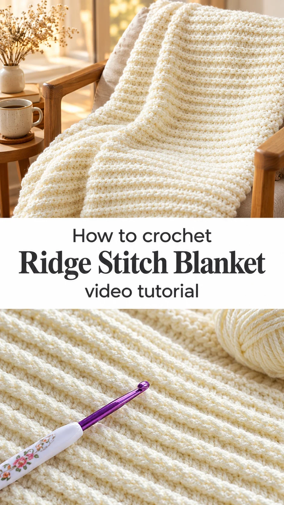 Crochet Ridge Stitch Blanket: A Soft and Timeless Wrap
