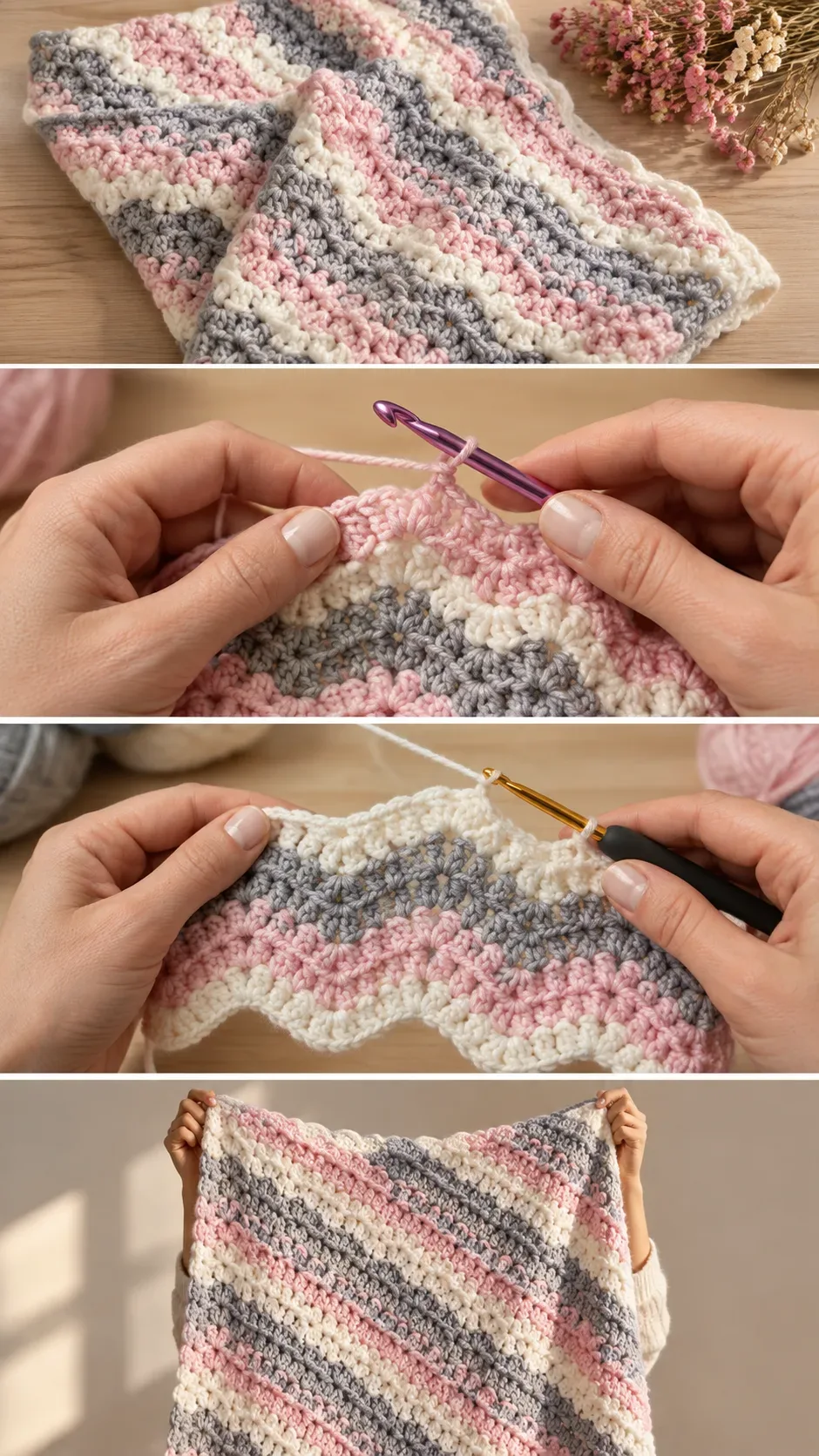 Crochet Ripple Blanket: A Soft and Timeless Treasure pattern