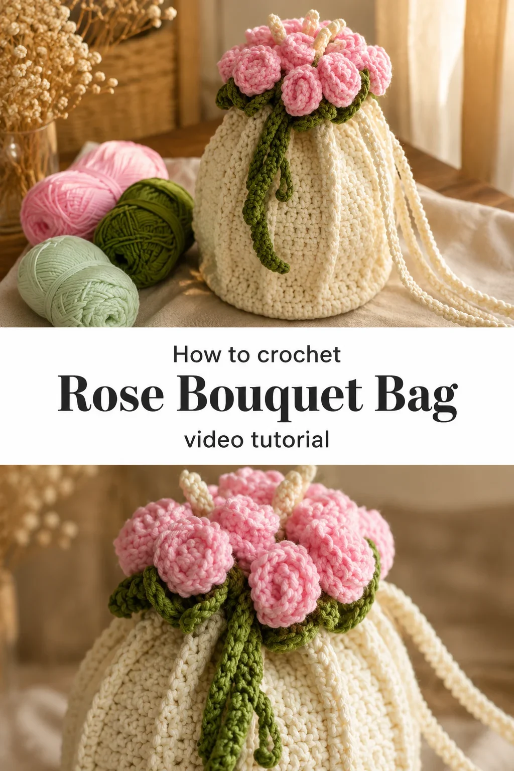 Crochet Rose Bouquet Bag: A Charming Floral Accessory
