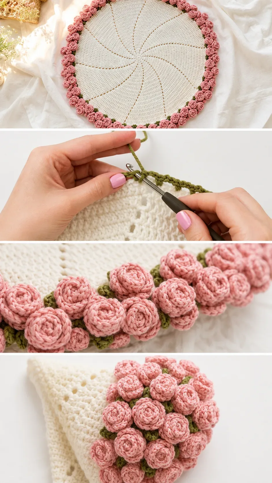 Crochet Rose Bouquet Blanket: A Romantic Floral Treasure pattern