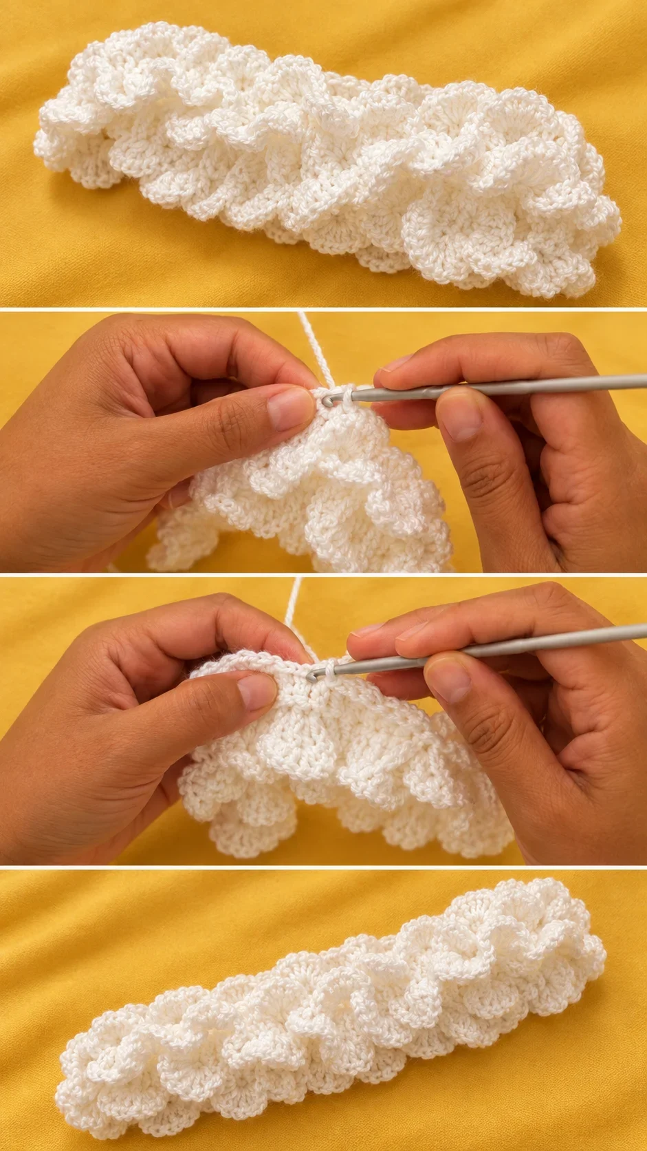 Crochet Ruffle Headband: A Chic and Timeless Accent pattern