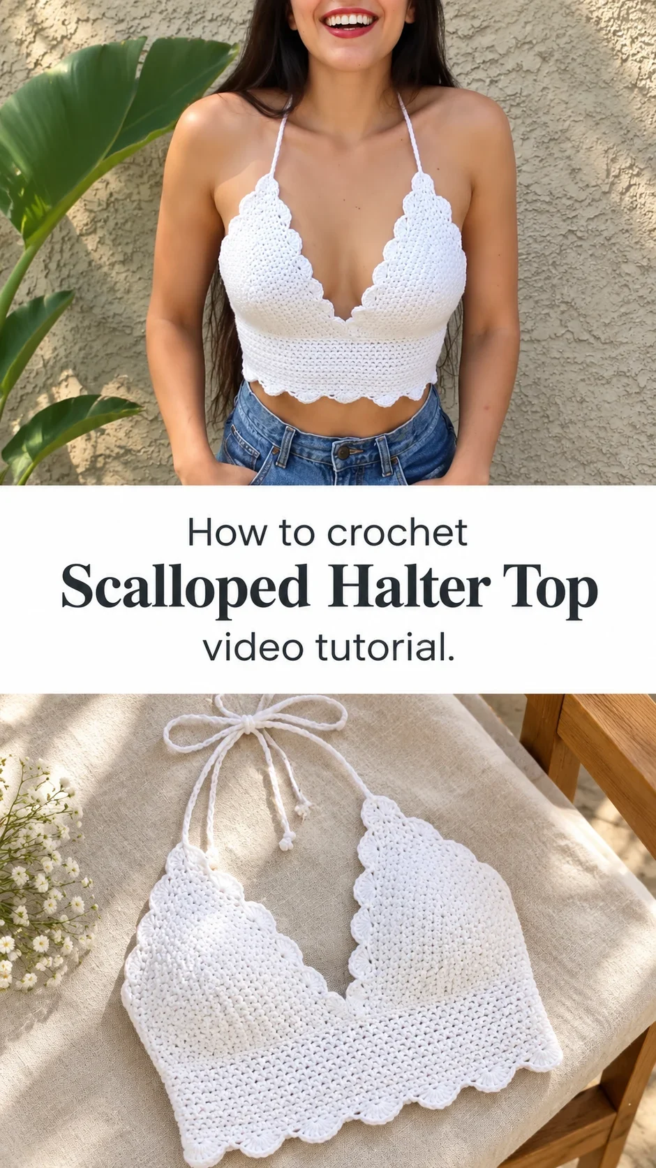 Crochet Scalloped Halter Top: A Chic Summer Essential