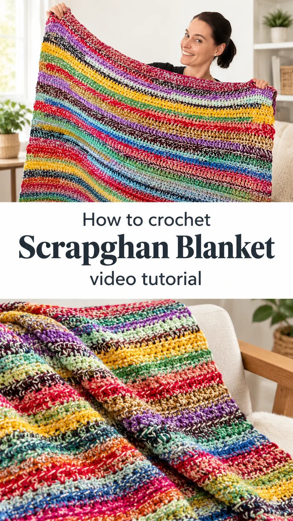 Crochet Scrapghan Blanket: A Vibrant Colorful Treasure
