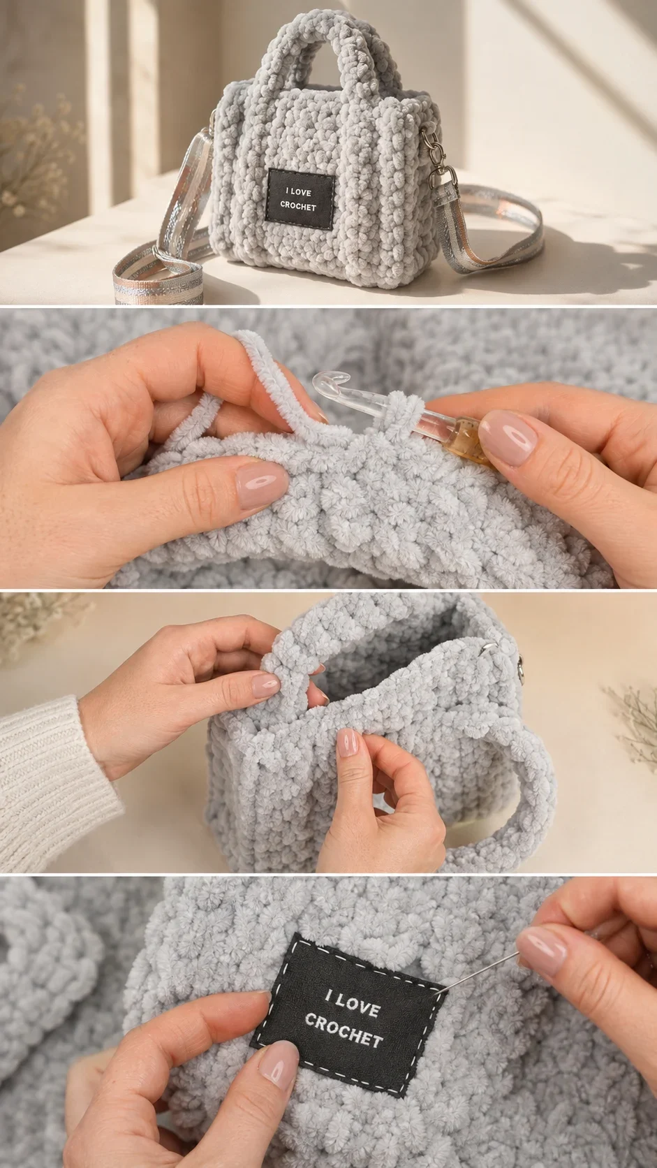 Crochet Sherpa Mini Bag: A Chic and Fluffy Accessory pattern