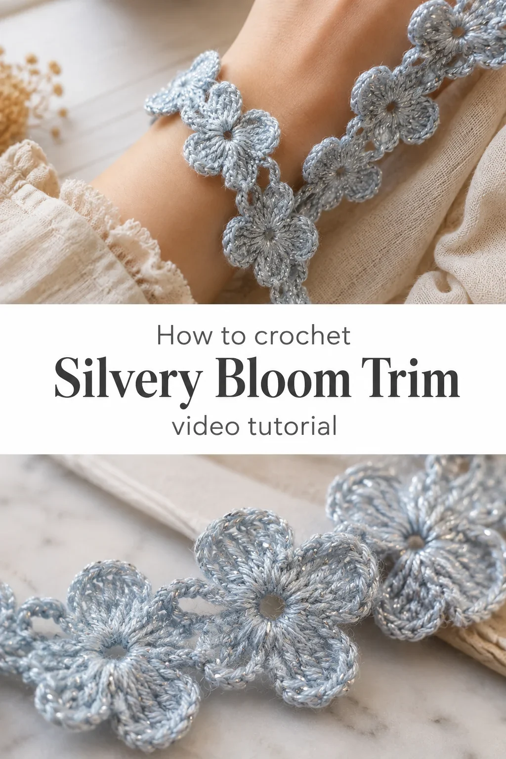 Crochet Silvery Bloom: A Delicate and Timeless Accent