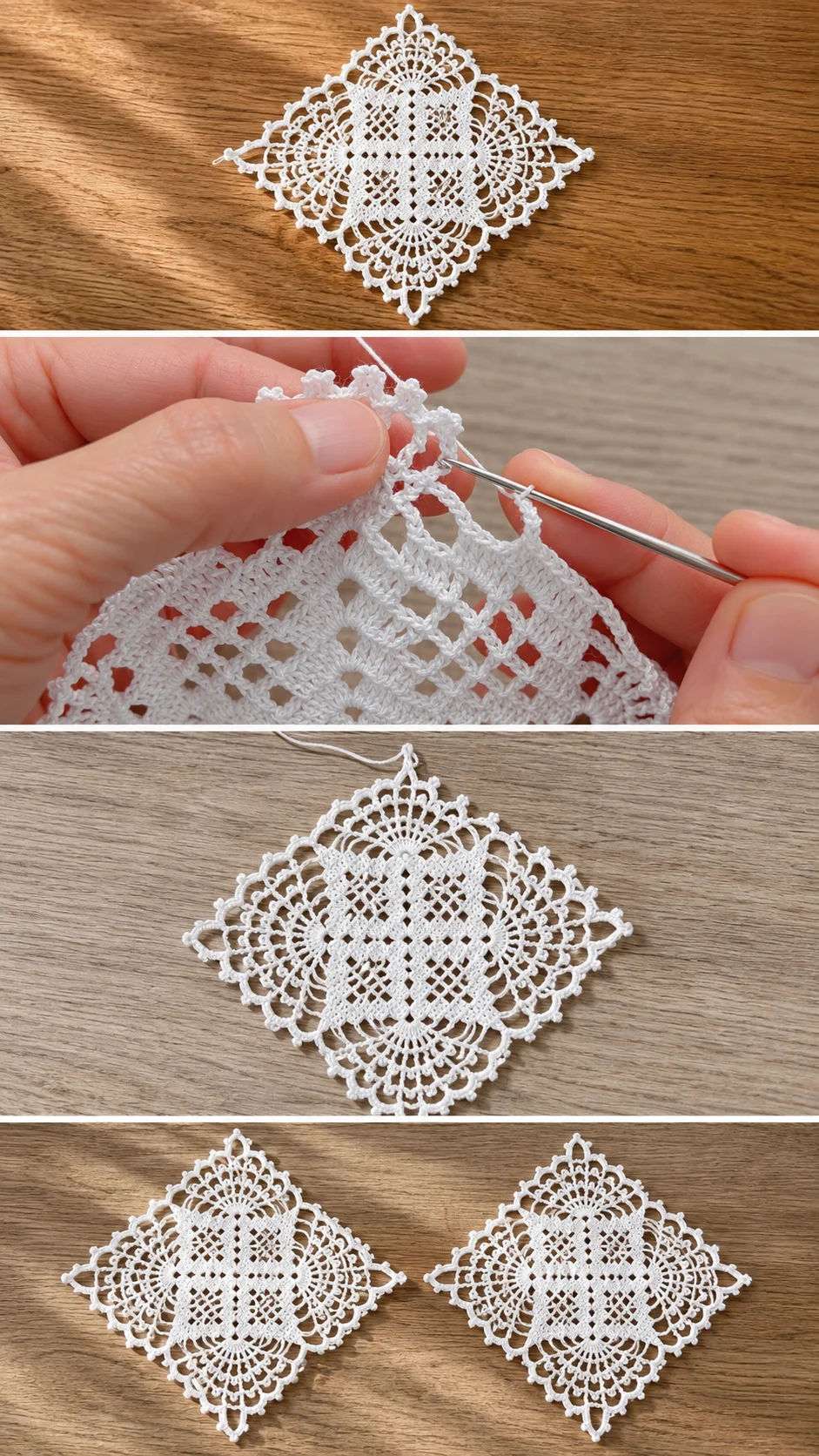 Crochet Square Motif Runner: A Timeless Lace Accent pattern