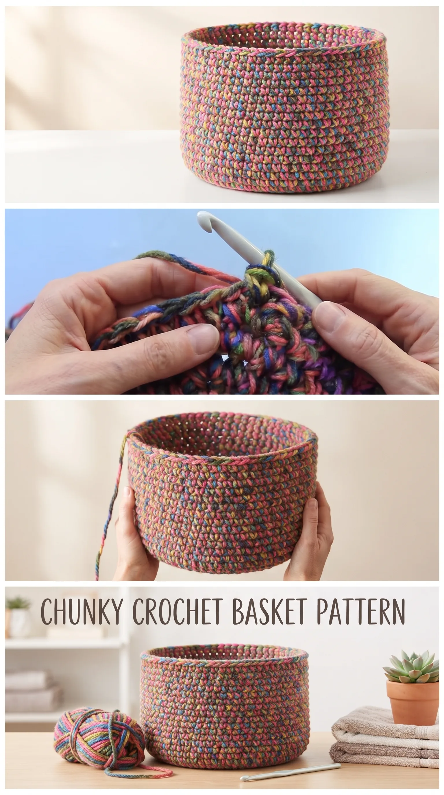 Crochet Storage Basket: A Colorful and Practical Solution pattern