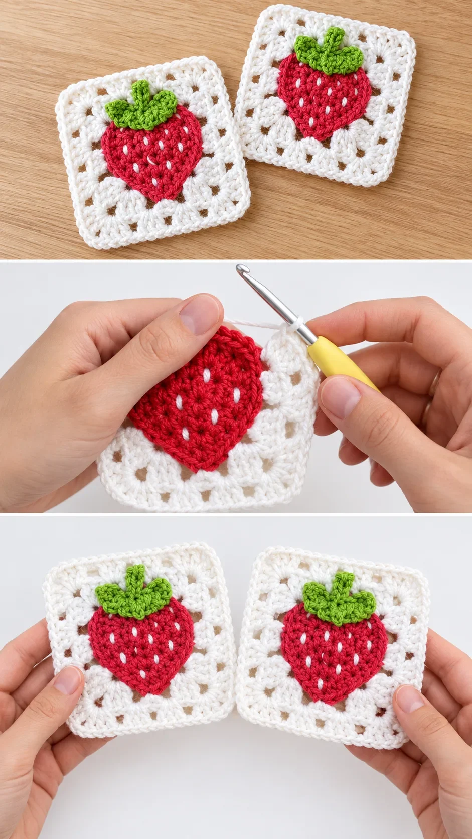 Crochet Strawberry Granny Square: A Sweet Charming Classic pattern