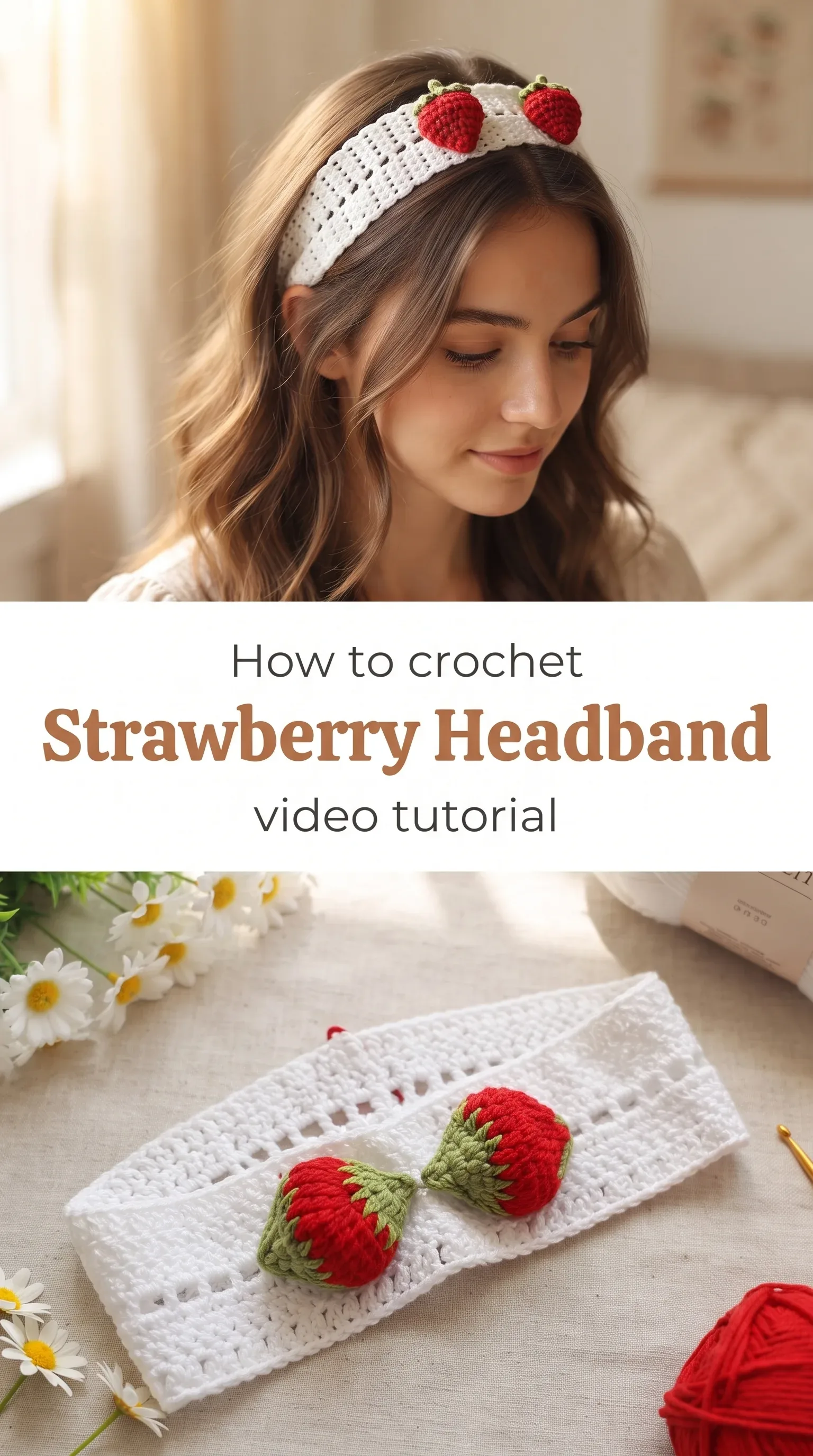 Crochet Strawberry Headband: A Charming Summer Accessory