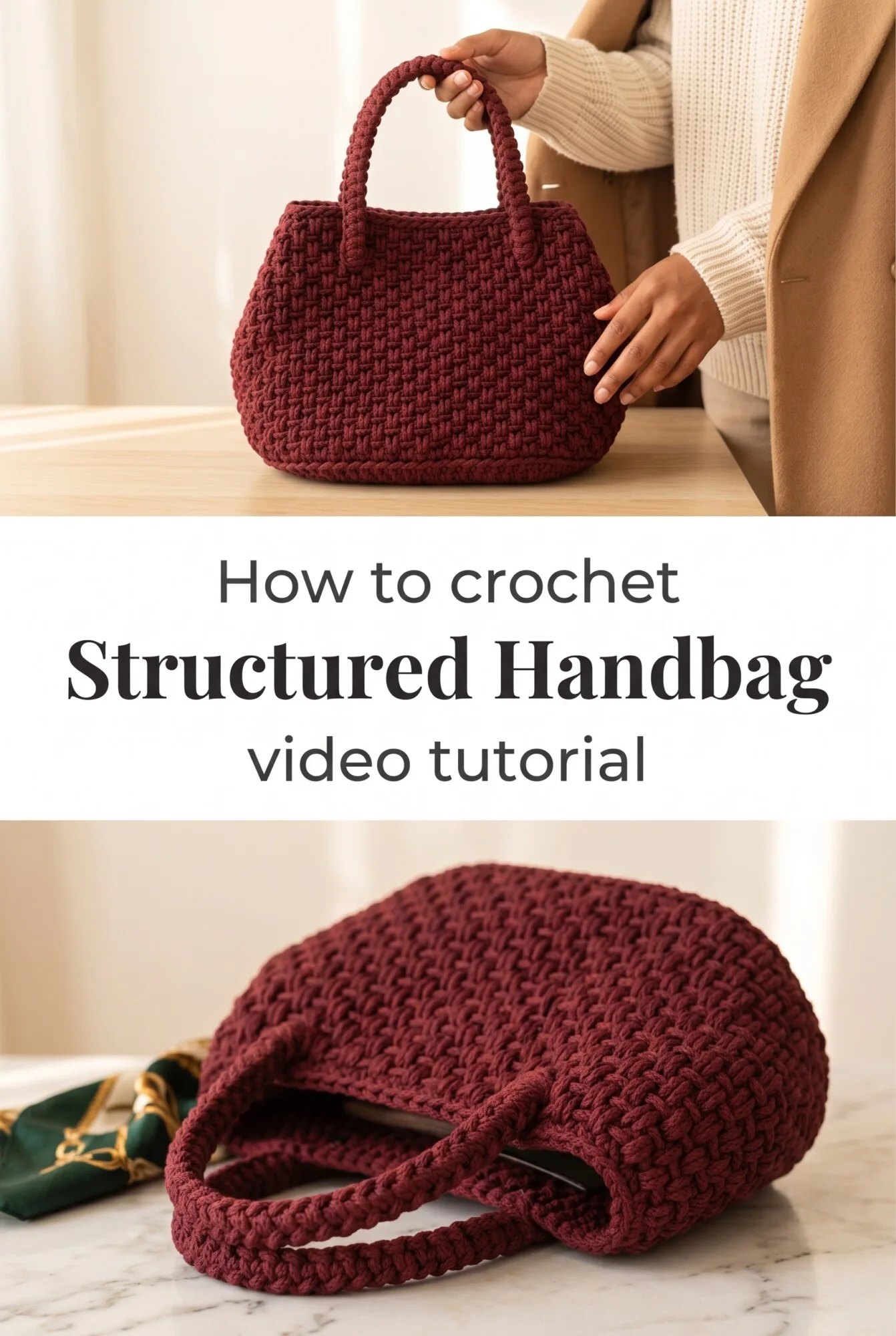 Crochet Structured Handbag: A Chic Everyday Essential
