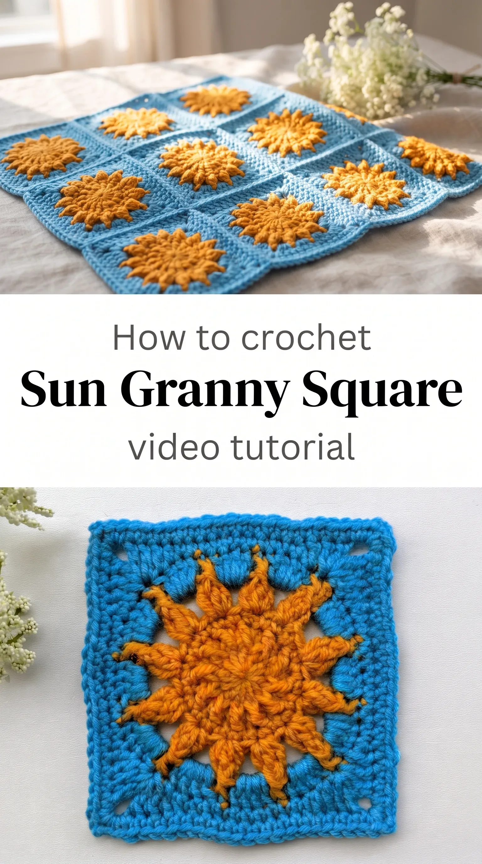Crochet Sun Granny Square: A Bright and Cheerful Classic
