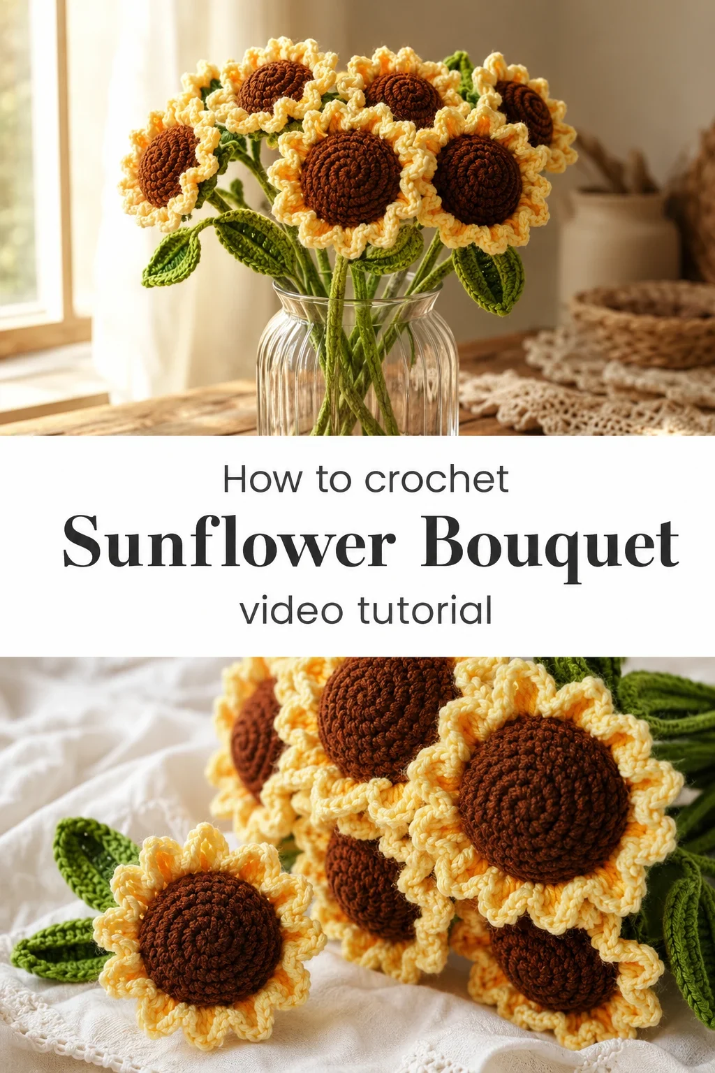 Crochet Sunflower Bouquet: A Bright and Cheerful Accent