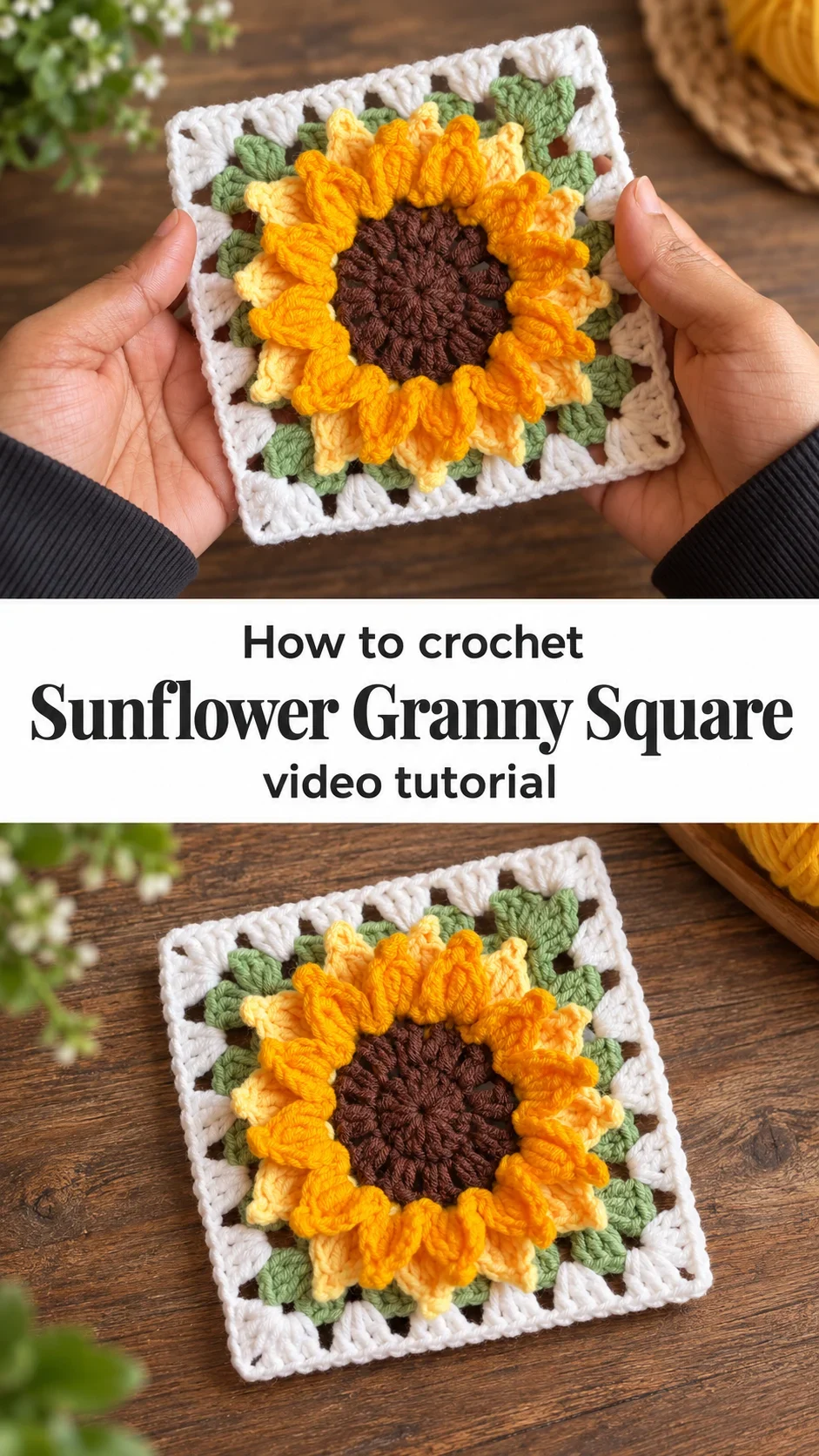 Crochet Sunflower Granny Square: A Bold Floral Masterpiece