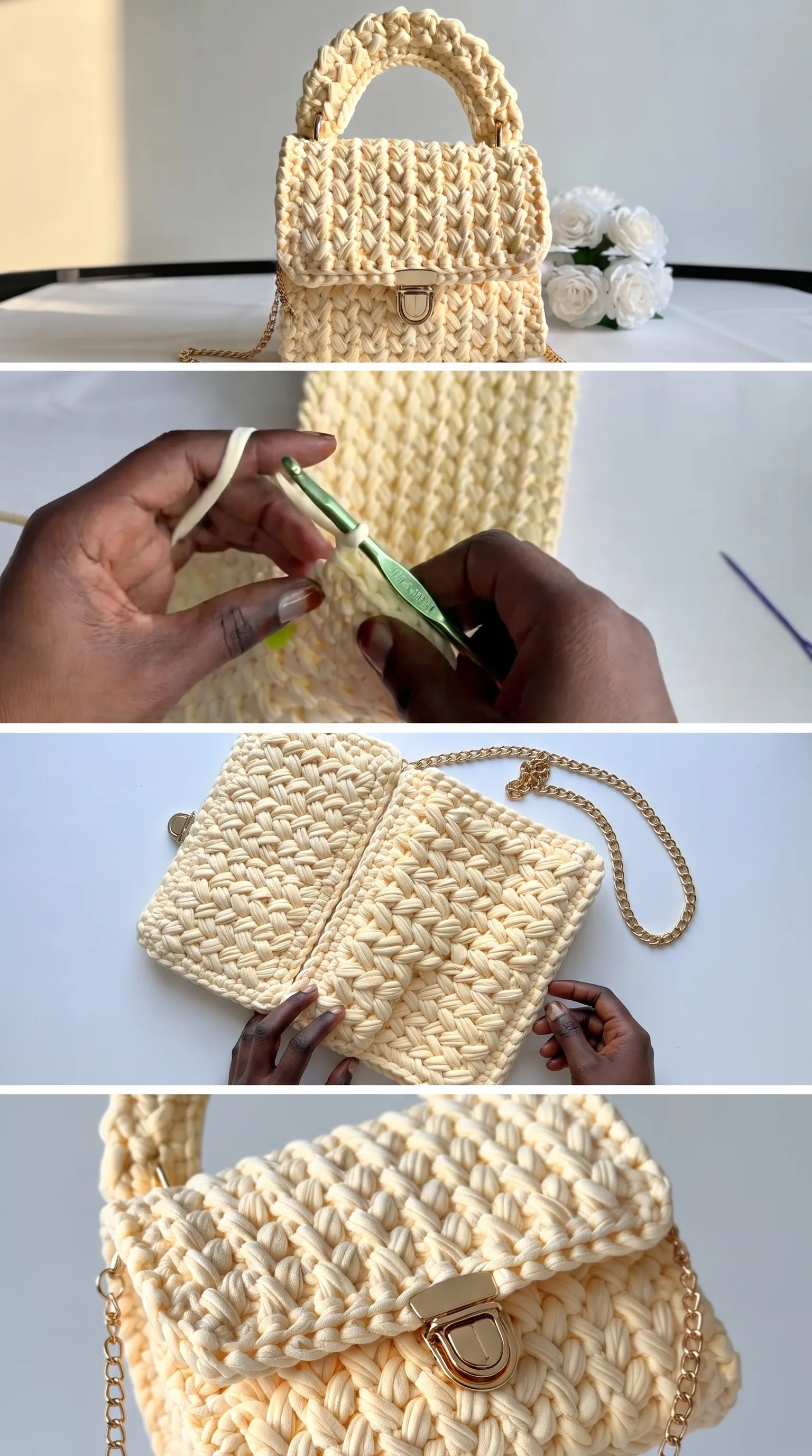 Crochet T-Shirt Yarn Handbag: A Stunning Statement Piece pattern