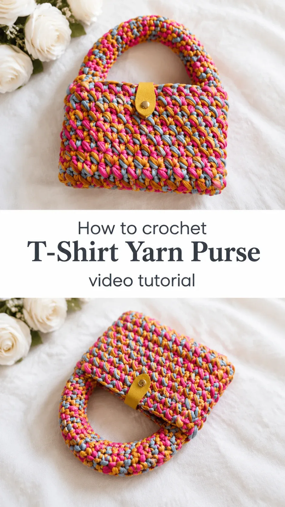 Crochet T-Shirt Yarn Purse: A Vibrant Handmade Treasure
