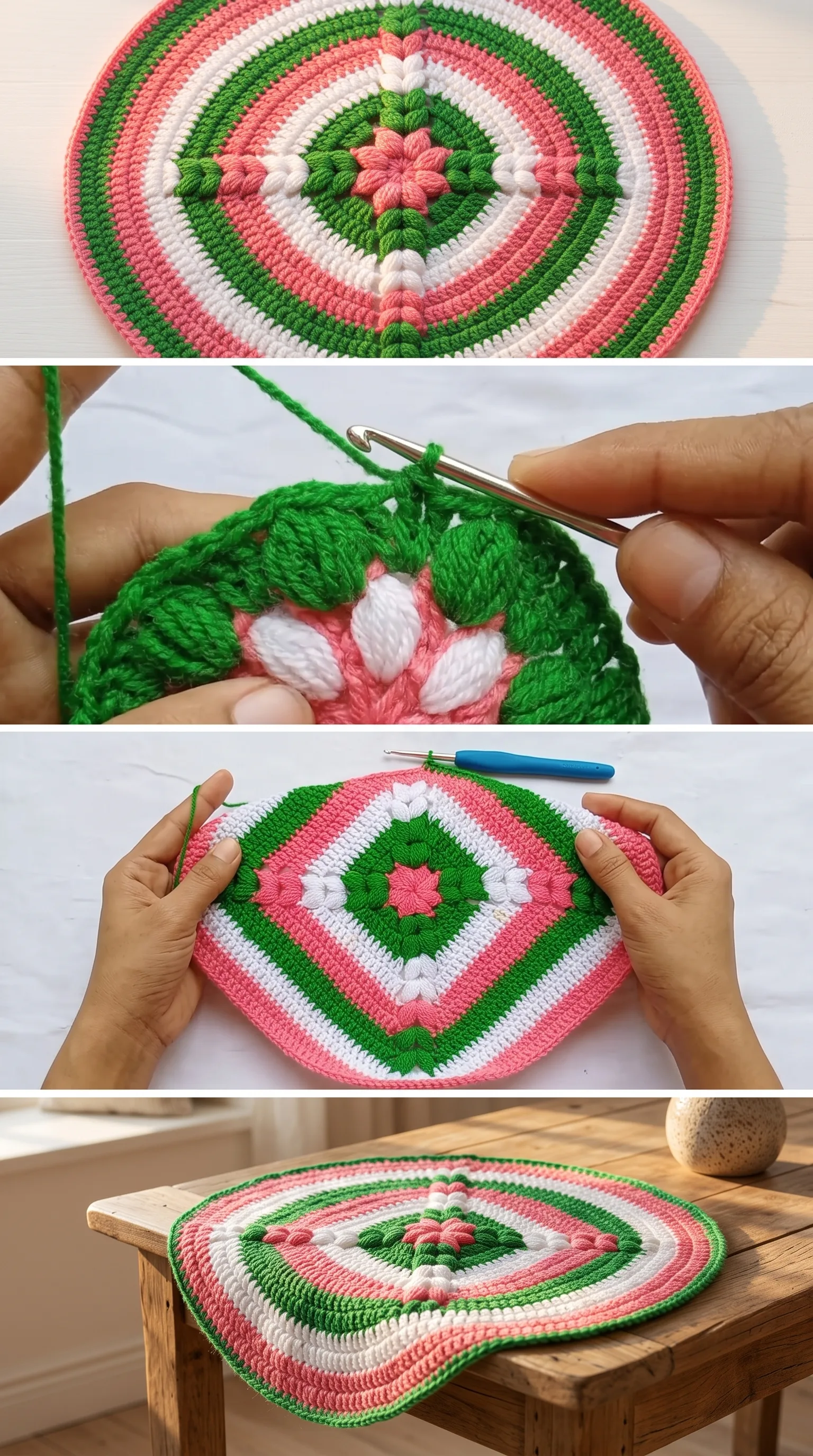 Crochet Table Mat: A Colorful Home Essential pattern