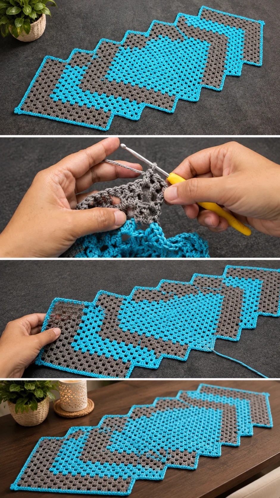 Crochet Table Runner: A Modern and Elegant Accent pattern