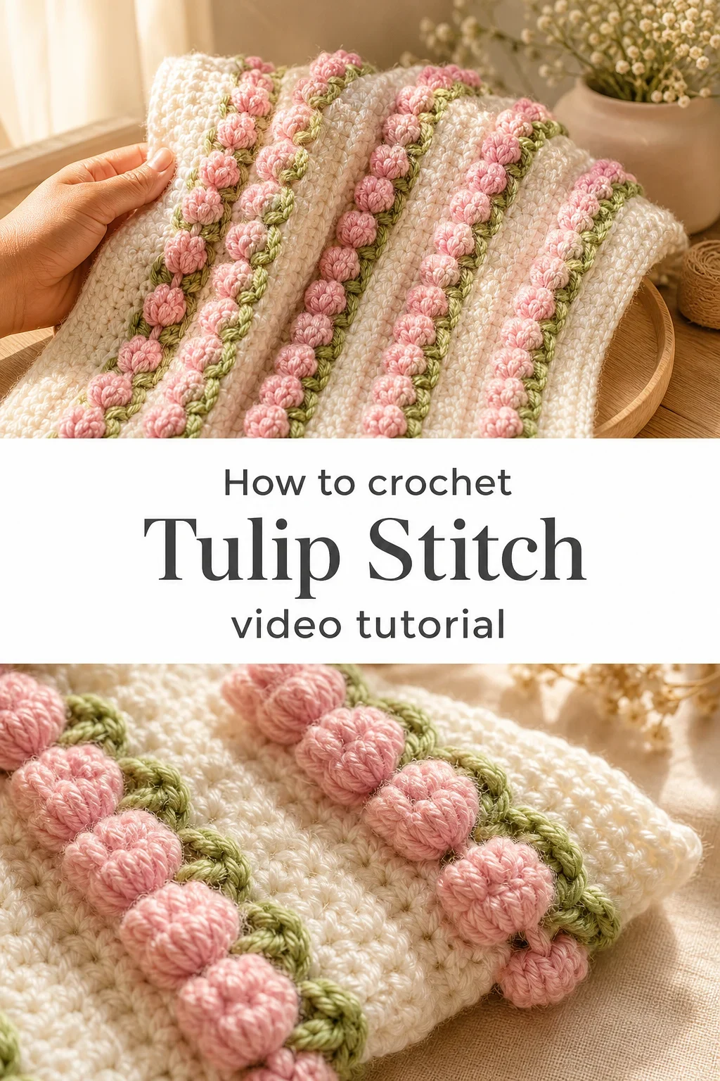 Crochet Tulip Stitch: A Beautiful 3D Floral Detail