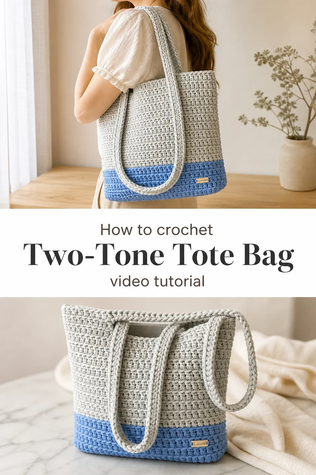 Crochet Two-Tone Tote: A Chic and Functional Carry-All