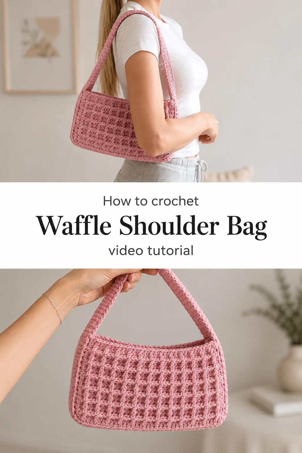 Crochet Waffle Shoulder Bag: A Chic Everyday Accessory