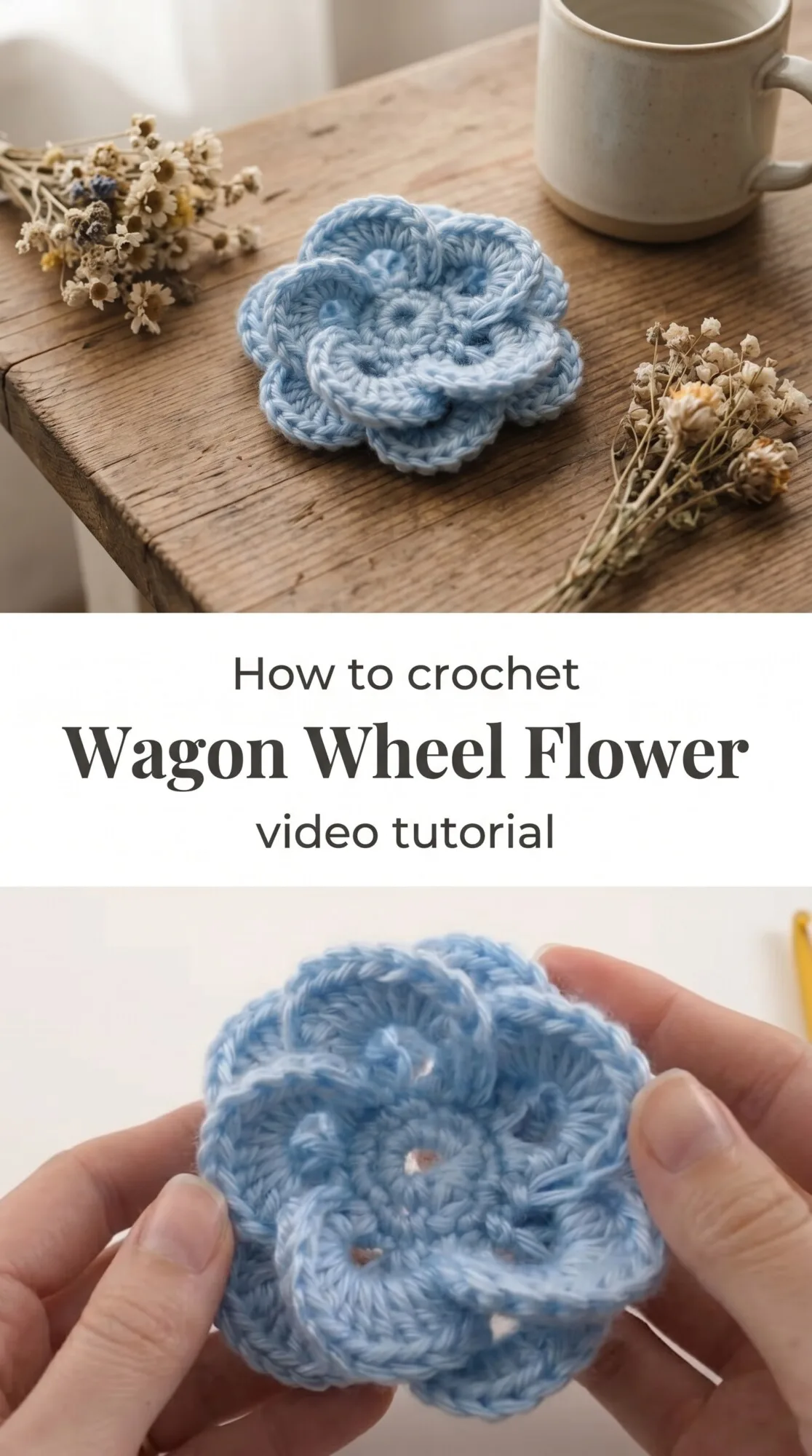 Crochet Wagon Wheel Flower: A Delicate Floral Accent