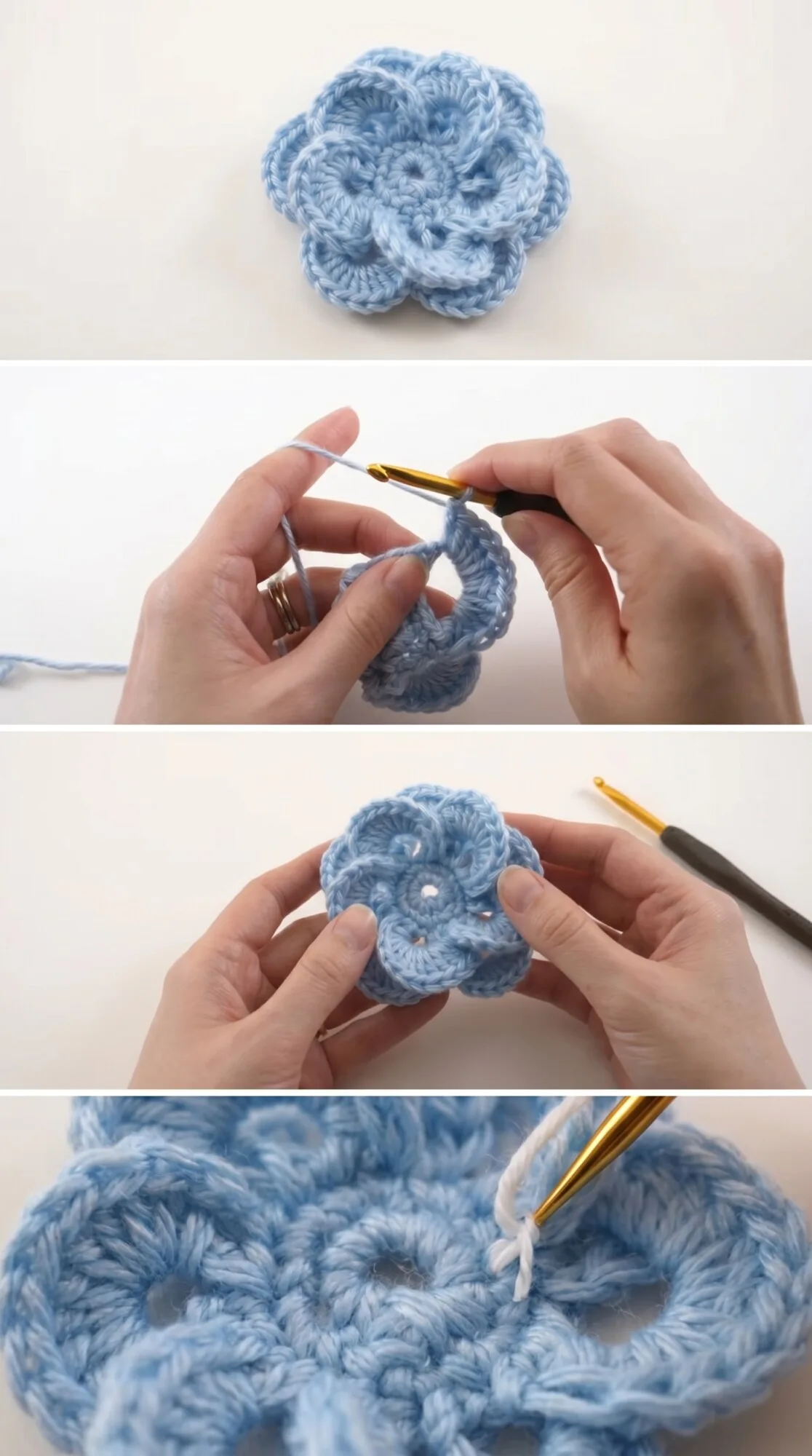 Crochet Wagon Wheel Flower: A Delicate Floral Accent pattern