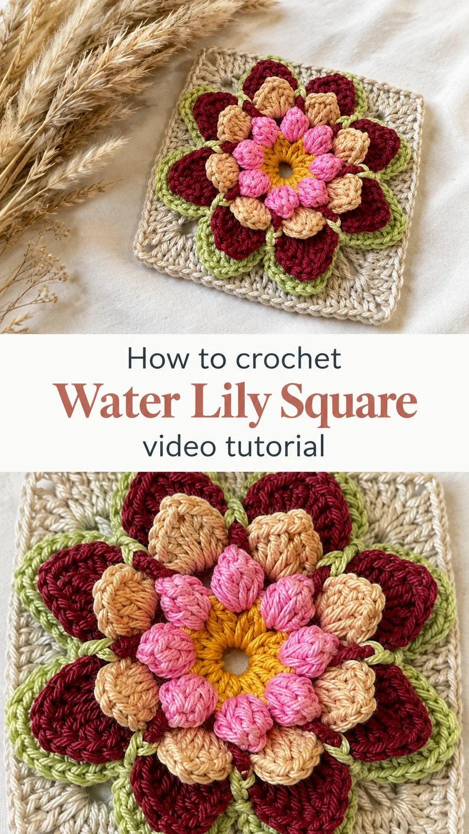 Crochet Water Lily Square: A Stunning Floral Accent