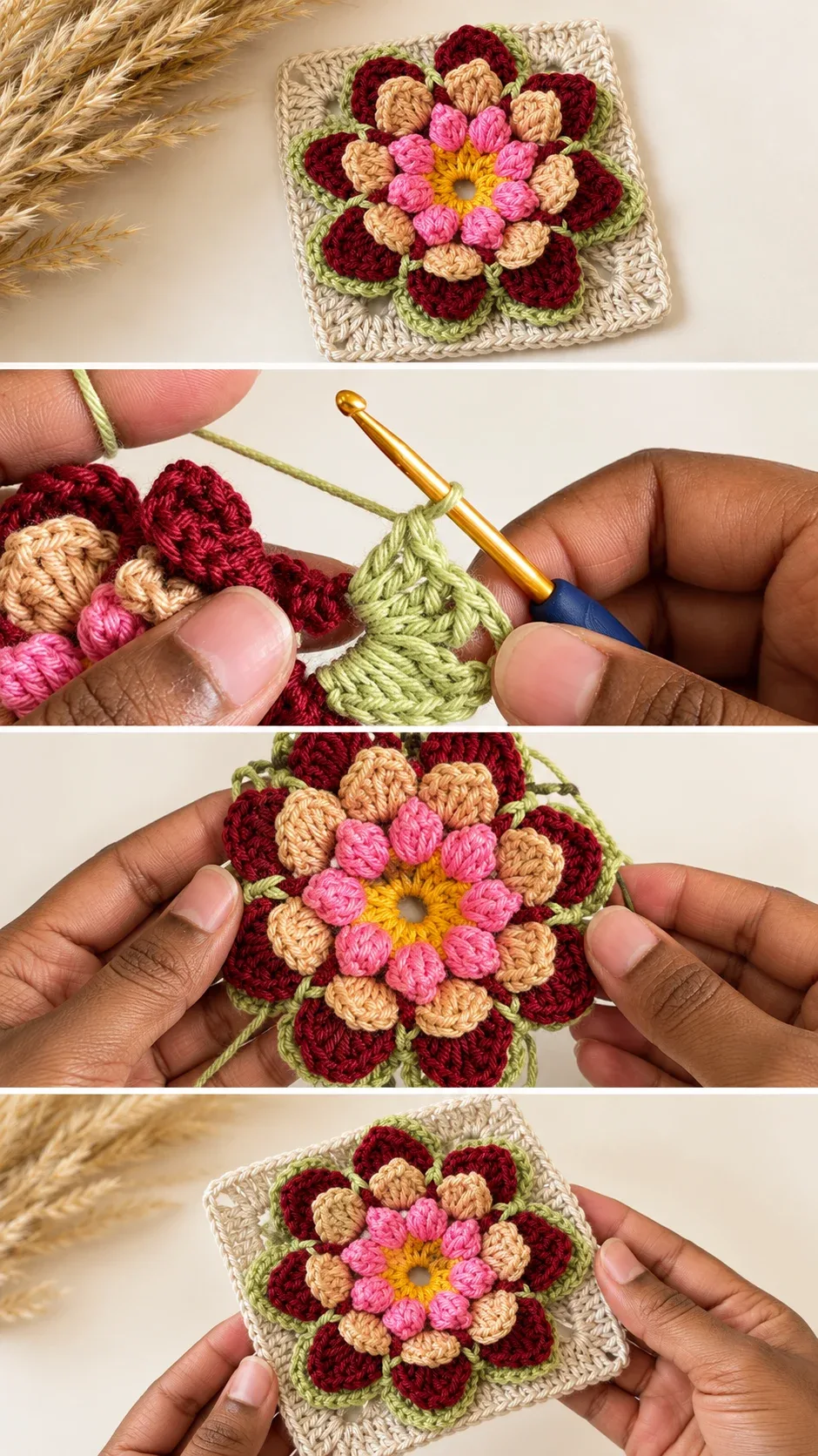 Crochet Water Lily Square: A Stunning Floral Accent pattern