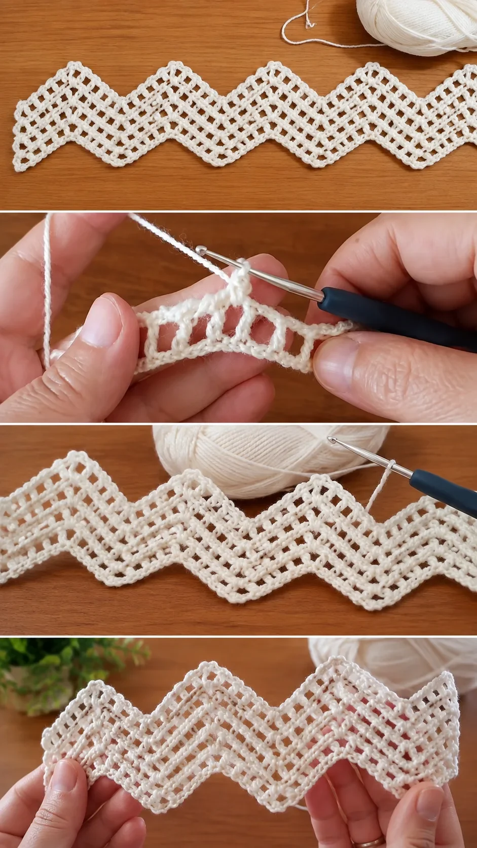Crochet Zigzag Lace Trim: A Timeless Decorative Edge pattern
